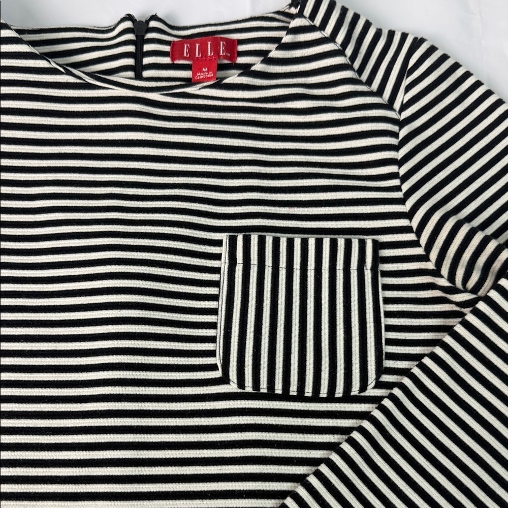 Elle Black and White Striped Blouse - Picture 2 of 3